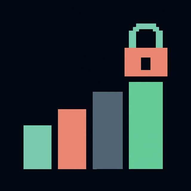 Pixel art diagram of supply releasing in ascending steps with a padlock on the final step